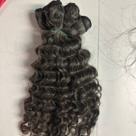 Grey Steam Curly Wefts and Tape Ins