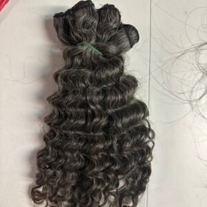 Grey Steam Curly Wefts, HD Closures, and Tape Ins